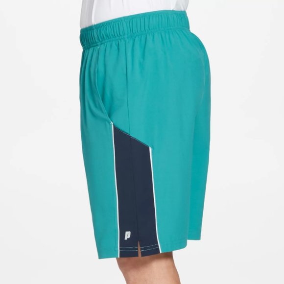 Prince Tennis Shorts Mens 2XL Teal Colorblock 9 Inch Training - Picture 1 of 4